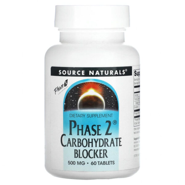 Source Naturals, Блокировщик углеводов, стадия 2, 500 мг, 60 таблеток