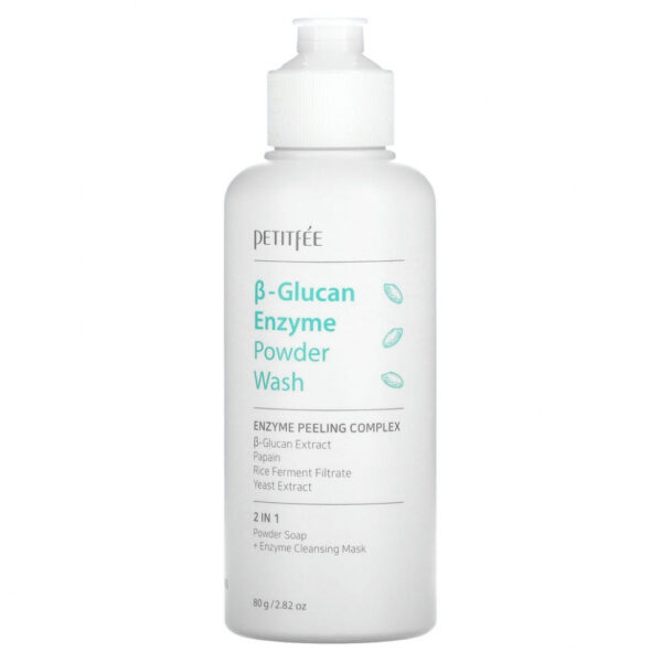 Petitfee, Энзимная пудра для умывания с бета-глюканом, 80 г (2,82 унции)