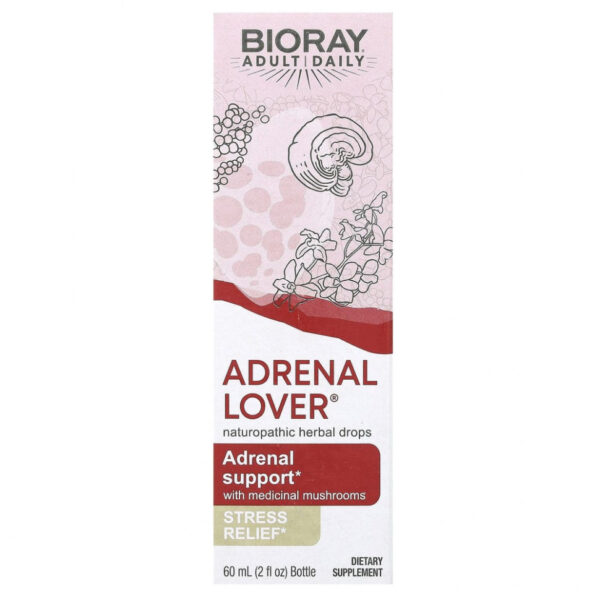Bioray, Loving Energy, добавка для поддержки здоровья надпочечников с медицинскими грибами, без спирта, 60 мл (2 жидк. унции)