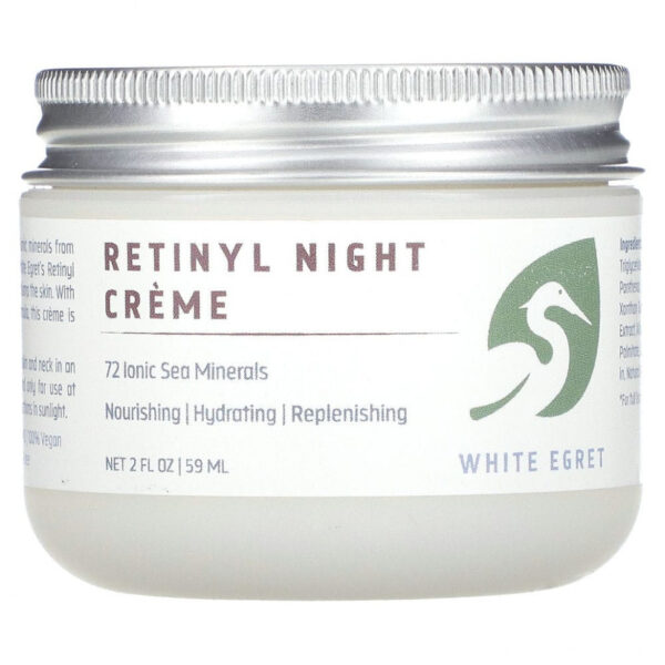 White Egret Personal Care, Ночной крем с ретинолом, 2 жидких унции (59 мл)