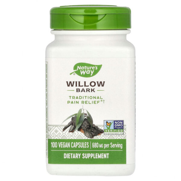 Nature's Way, Кора ивы, 400 мг, 100 веганских капсул
