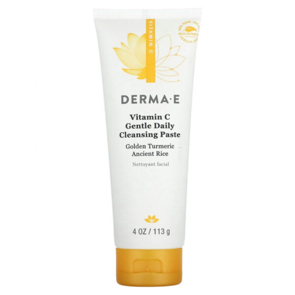 Derma E, нежная очищающая паста с витамином С, для ежедневного очищения кожи, 113 г (4 унции)