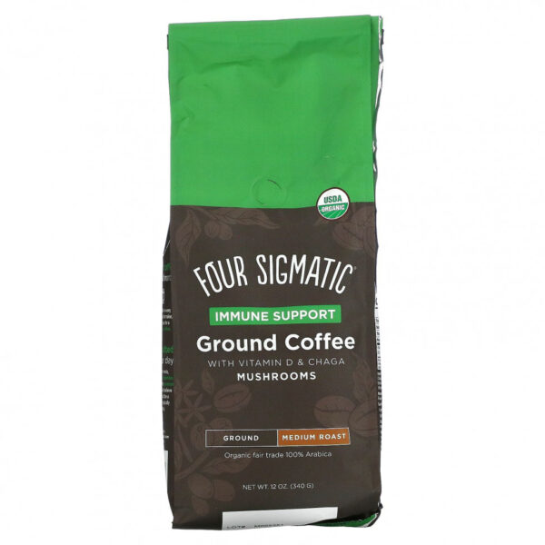 Four Sigmatic, Молотый кофе для поддержки иммунитета с витамином D и грибами чага, средней обжарки, 340 г (12 унций)