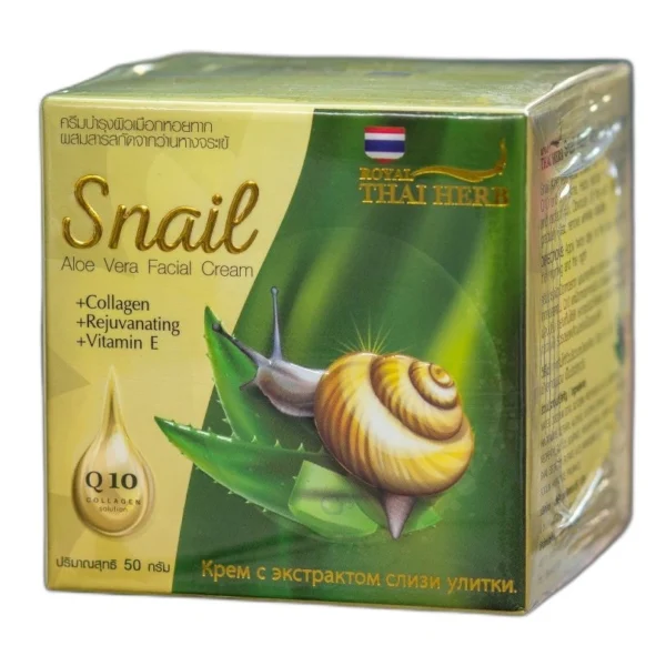 Антивозрастной крем со слизью улитки и алоэ вера Thai Herb 50 мл