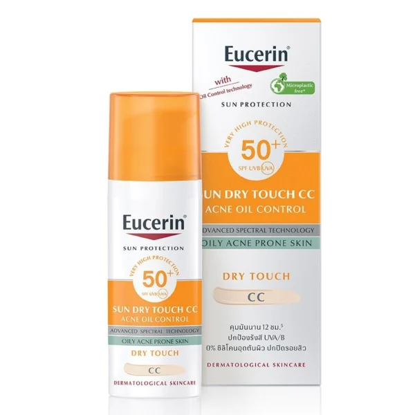 Eucerin Sun CC Cream Acne Oil Control SPF 50+ PA++++ 50 ml. Оригинал