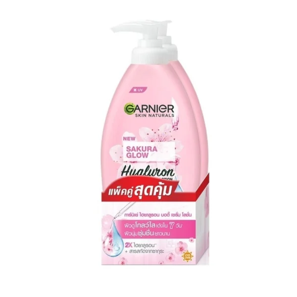 Garnier Body Sakura Glow Nourishing Radiance Serum Milk UV 400 Ml. Twin Pack Оригинал