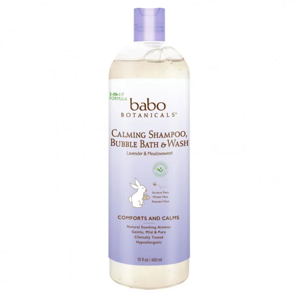 Babo Botanicals, успокаивающий шампунь, пена для ванн и мыло, лаванда и таволга, 450 мл (15 жидк. унций)
