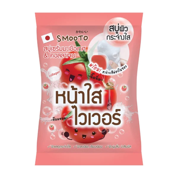 Smooto Tomato Collagen Whitening Serum Soap 60g. Оригинал