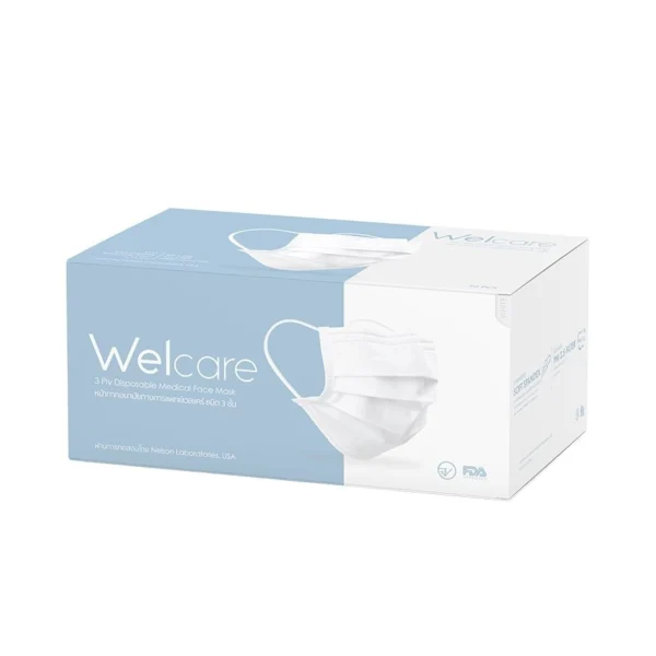 Welcare Disposable Face Mask 50 Pcs/Box (White) Оригинал