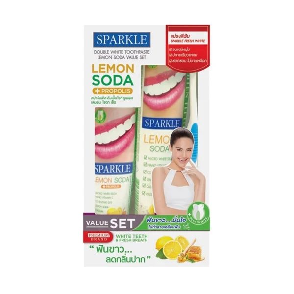 Sparkle Toothpaste Double White Lemon Soda Value Set (100 G.+ 60G.) Оригинал