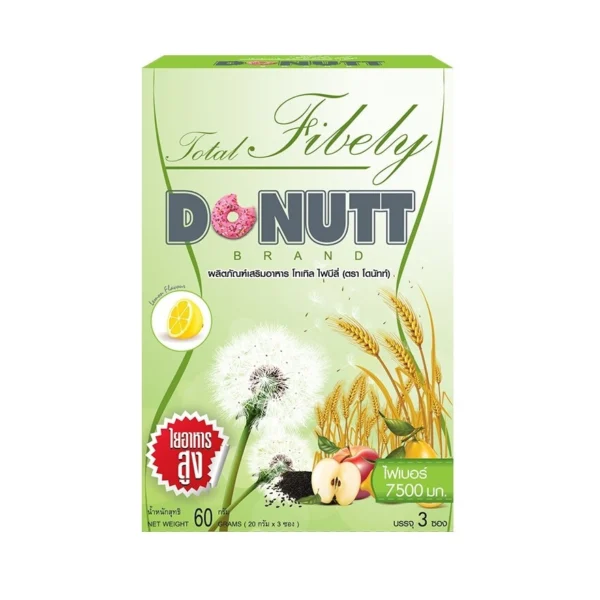 Donutt Total Fibely Plus Probiotics. Lemon honey flavor 3 Sachets Оригинал