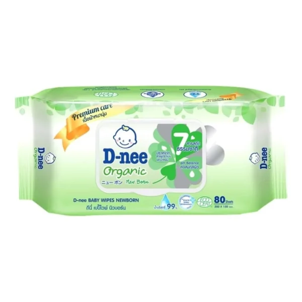 D-Nee Baby Wipes Organic Newborn 80 Sheets Оригинал