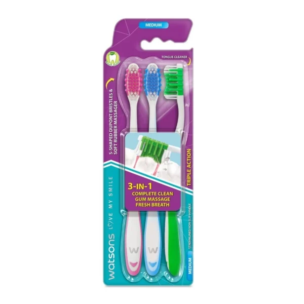 Watsons Triple Action Toothbrush (Medium) 3s. Оригинал