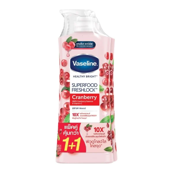 Vaseline Healthy Bright Superfood Freshlock Cranberry 300 Ml.Twin Pack โลชั่นผิวกระจ่ Оригинал