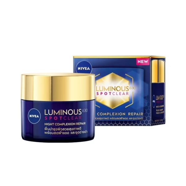 Nivea Luminous 630 Spot Clear Night Complexion Repair 50 Ml. ลดฝ้าแดด Оригинал