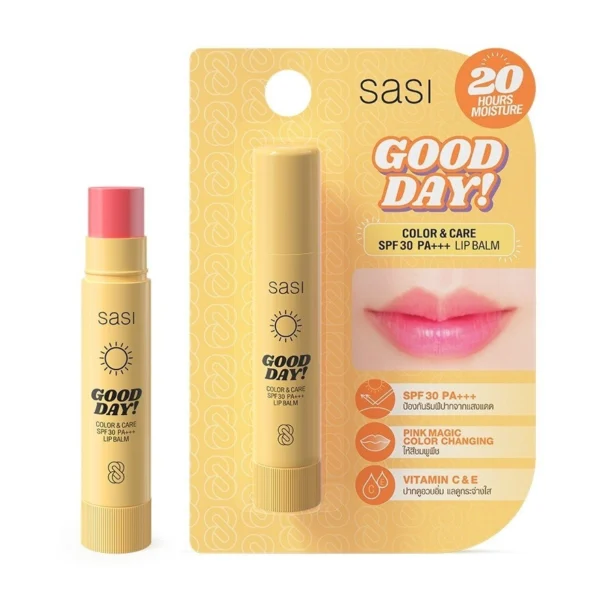 Sasi Good Day Color and Care SPF30 PA+++ Lip Balm 3.9g. Pink Оригинал