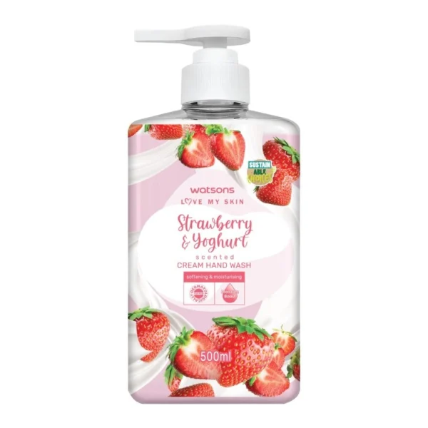 Watsons Love My Skin Strawberry  Yoghurt Scented Cream Hand Wash 500ml. Оригинал