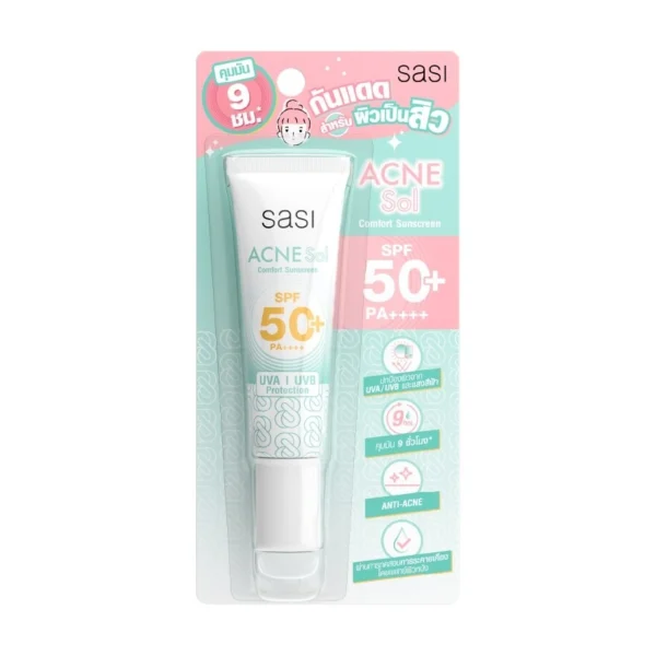 Sasi Acne Sol Comfort Sunscreen SPF50 PA++++ 15ml. Оригинал