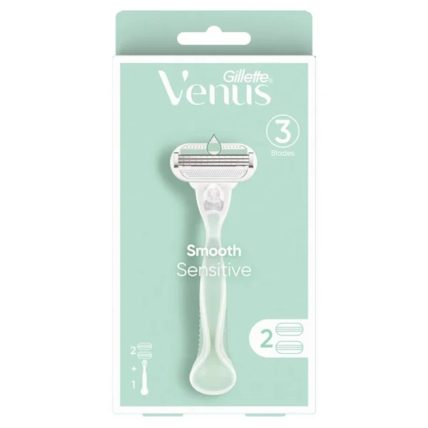Gillette Venus Smooth Sensitive Razor 1'S + Blades 2'S มีดโกน กำจัดขน Оригинал