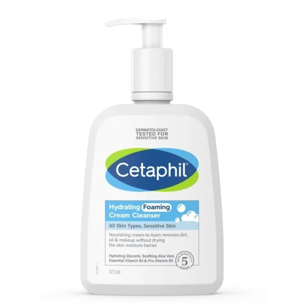 Cetaphil Hydrating Foaming Cream Cleanser 473 ml. cream-to-foam cleanser Оригинал