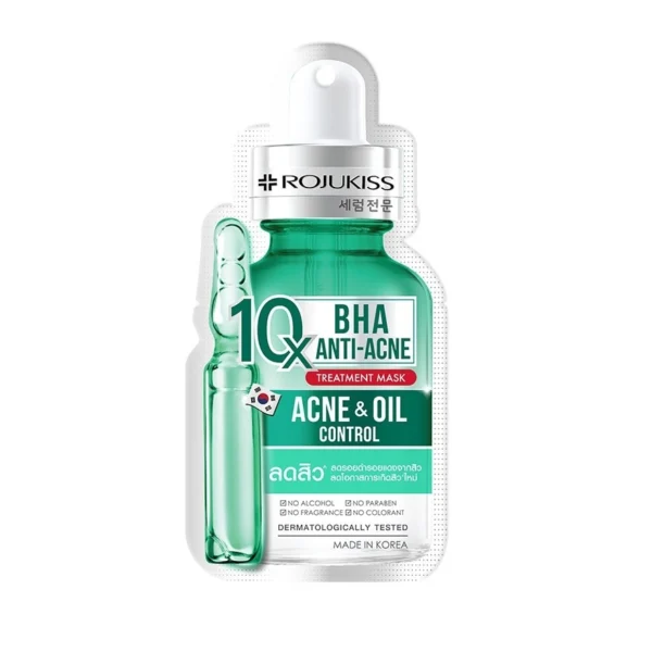 Rojukiss BHA Anti-Acne 10X Treatment Mask 1'S ลดสิว ลดรอยสิว Оригинал