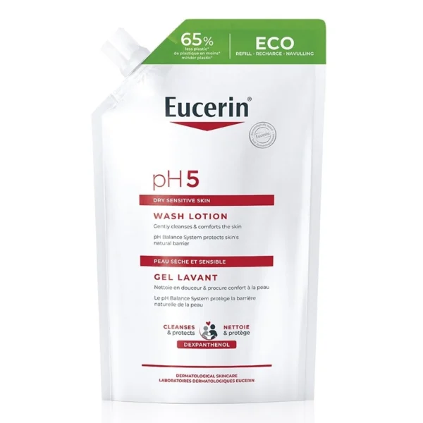 Eucerin Dry pH5 Sensitive Skin Wash Lotion Refill 400 ml. Оригинал