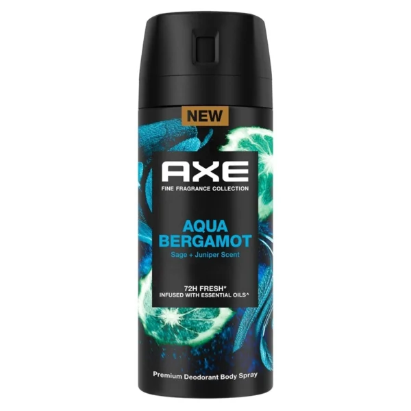 Axe Premium Deodorant Body Spray Aqua Bergamot 135 Ml. สเปรย์ น้ำหอม ระงับกลิ่นกาย Оригинал