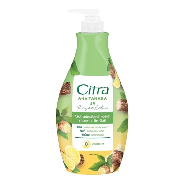 Citra AHA Tanaka UV Bright Lotion 500 Ml. โลชั่น ลดเลือนจุดดำ ผิวเนียนใส Оригинал