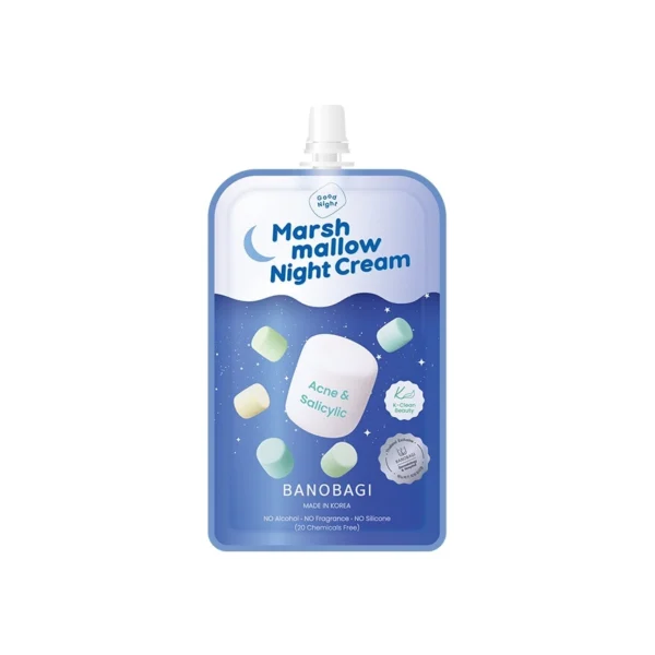 Banobagi Marshmallow Night Cream Acne Salicylic 12 Ml. ลดสิว รอยสิว เป็นสิวง่าย Оригинал