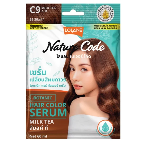 Lolane Nature Code Botanic Hair Color Serum C9 Milk Tea 60 Ml. Оригинал
