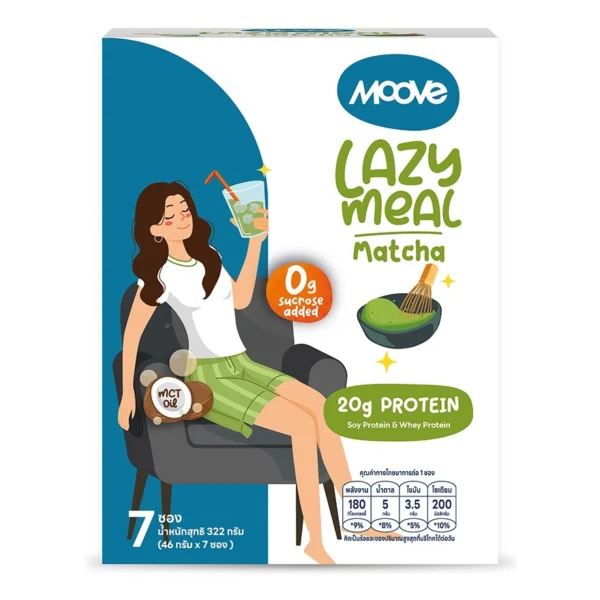 Moove Lazy Meal Matcha Flavor Instant Drink Powder 7 Sachets Soy Protein Whey Protei Оригинал
