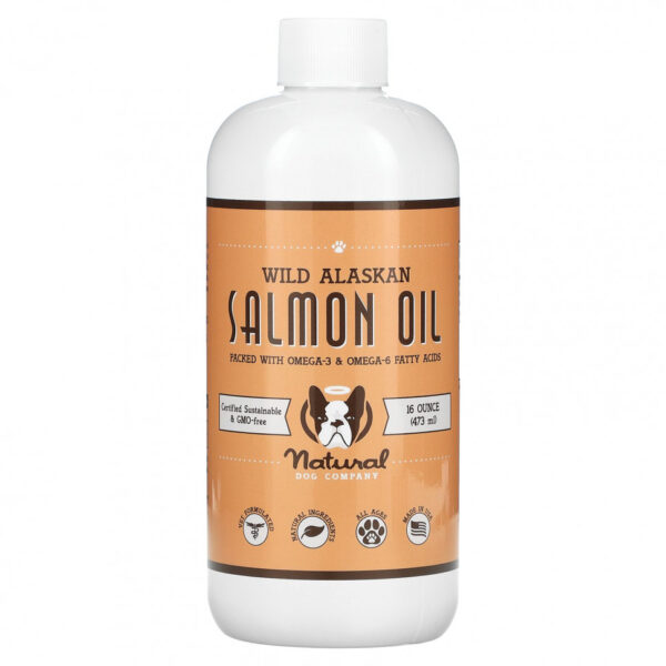 Natural Dog Company, Жир дикого аляскинского лосося, для всех возрастов, вкусный лосось, 473 мл (16 унций)