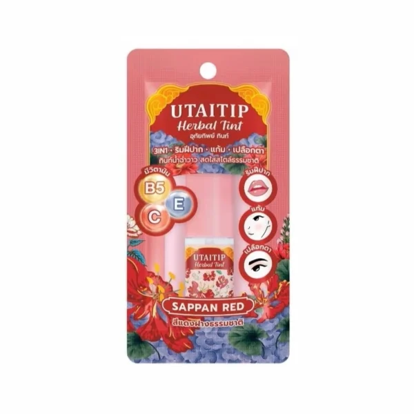 Utaitip Herbal Tint Sappan Red 3.5 G. ลิปทินท์น้ำฉ่ำวาว สดใส Оригинал