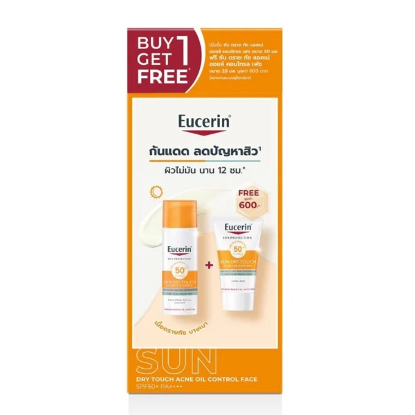 Eucerin Sun Dry Touch Acne Oil Control Face SPF50+ PA++++ 50ml.+20ml. Оригинал