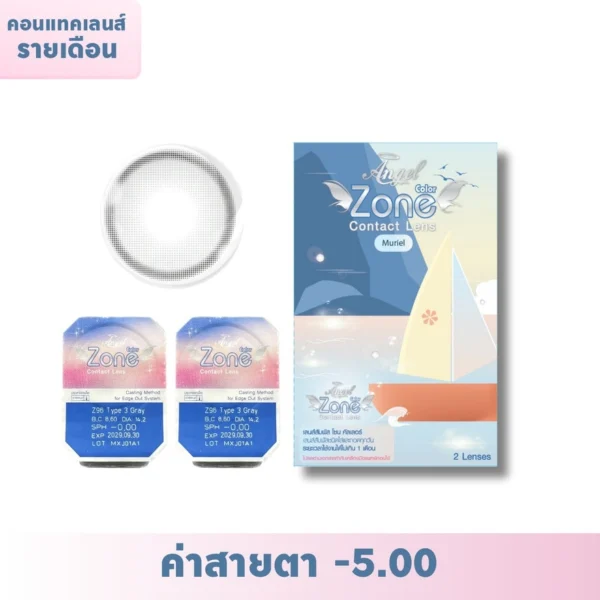 Angel Zone Color Monthly Contact Lens Muriel Gray -5.00 Оригинал