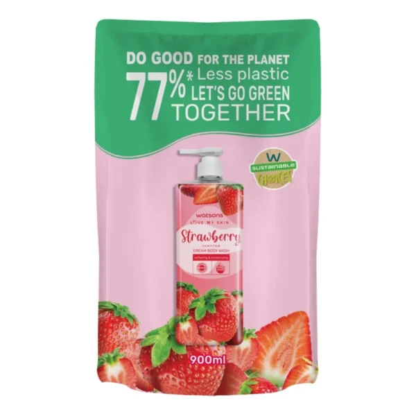 Watsons Love My Skin Aloe Vera Scented Cream Body Wash 900ml (Refill) Оригинал