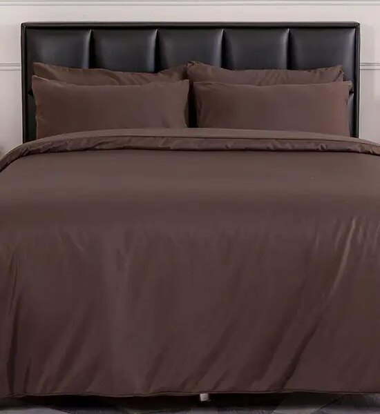 LUCKY MATTRESS 6 Ft. 14 Inches MC 008 Bedsheet And Duvet Micro Touch Earht Tone Stlye  Deep Brown Оригинал
