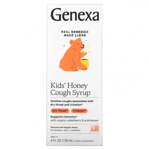 Genexa, Kid's Honey, сироп от кашля, для детей от 1 года, органический мед, 118 мл (4 жидк. Унции)