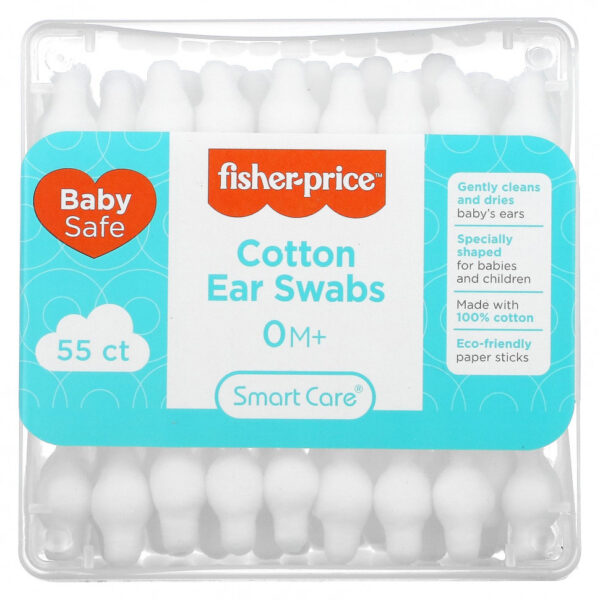 Fisher-Price, Ватные палочки для ушей, от 0 месяцев, 55 штук