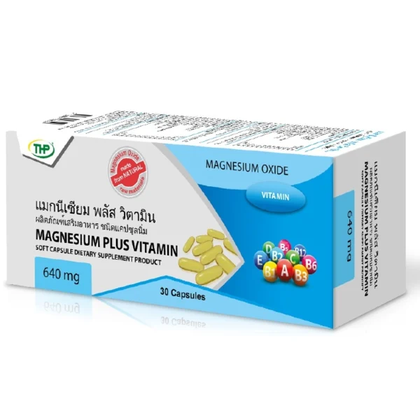 Магний с витаминами B для нервной системы Magnesium THP 30 капсул