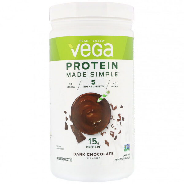Vega, Protein Made Simple, протеин, черный шоколад, 271 г (9,6 унции)