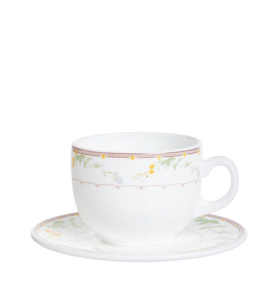 CENTRAL HOME Cup with Saucer Opal Elllan 210 mL White/Flower Оригинал