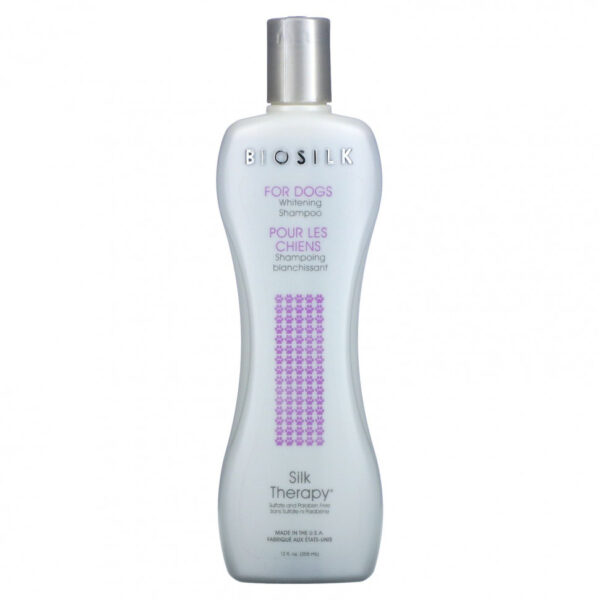 Biosilk, Silk Therapy, отбеливающий шампунь для собак, 355 мл (12 жидк. Унций)
