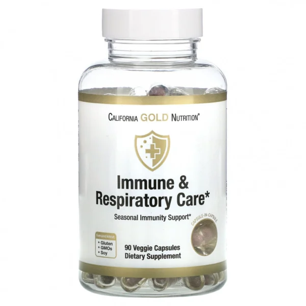 California Gold Nutrition, Иммунная и респираторная, 90 растительных капсул
