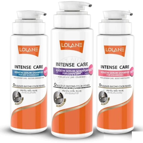 Уходовый шампунь с кератином Lolane Intense Care 400 мл 3 вида