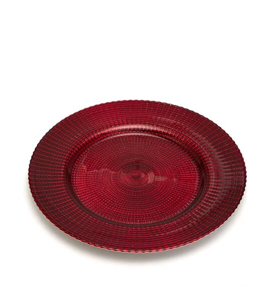 CENTRAL HOME Glass Plate Red Pattern 33 cm Burgundy Оригинал