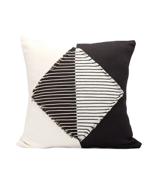 CENTRAL HOME Cushion Printed Triangle Pattern Size 45x45 cm White Оригинал