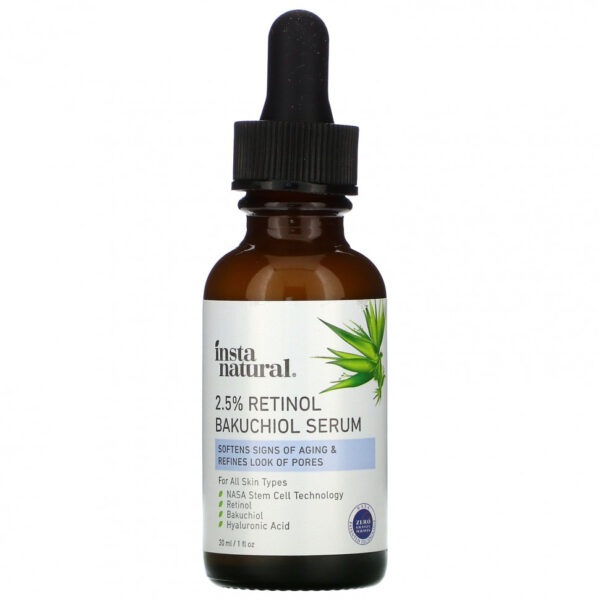 InstaNatural, сыворотка с бакучиолом и ретинолом 2,5%, 30 мл (1 жидк. унция)