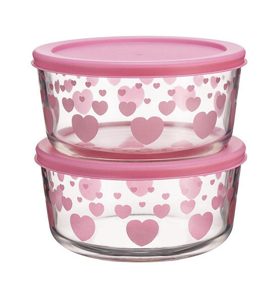 PYREX Food Storage Box Set 2 Pcs. 950 mL Pink Оригинал