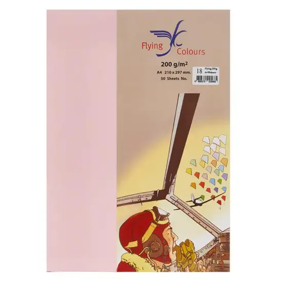 Flying 18 Color Copier Paper A4 200gsm. Pink (50/Pack) Оригинал